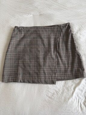 Old Navy Brown and Black Gingham Mini Skirt